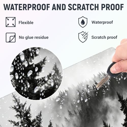 3Pcs Forest Laptop Skin Sticker Black and White Scenery Universal Removable Vinyl Stickers Fits for 12.1 13 14 15.6 16 Inch Waterproof Notebook Decal Cover Gift - color: Black and White