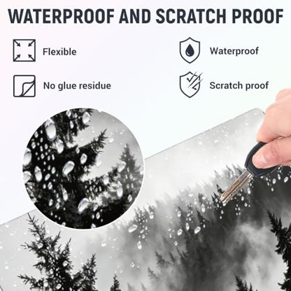3Pcs Forest Laptop Skin Sticker Black and White Scenery Universal Removable Vinyl Stickers Fits for 12.1 13 14 15.6 16 Inch Waterproof Notebook Decal Cover Gift - color: Black and White