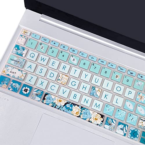 Silicone Keyboard Cover for 15.6 HP Laptop 15-fc 15-fd 15t-fd 15z-fc/HP Pavilion 15-eg 15t-eg 15-eh 15-er, 17z-ca 17-cn 17-cp 17z-cp Model Series,Peony - color: Peony