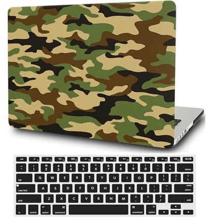 Hard Case Compatible with Old Version MacBook Pro 13 inch Case 2012 2011 2010 2009 2008 Release A1278 with CD-ROM, Laptop Plastic Hard Case Shell & Keyboard Cover, Green Camouflage - color: Green Camouflage, size: A1278(Pro 13" w/CD-ROM 2008-2012)