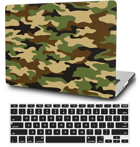 Hard Case Compatible with Old Version MacBook Pro 13 inch Case 2012 2011 2010 2009 2008 Release A1278 with CD-ROM, Laptop Plastic Hard Case Shell & Keyboard Cover, Green Camouflage - color: Green Camouflage, size: A1278(Pro 13" w/CD-ROM 2008-2012)