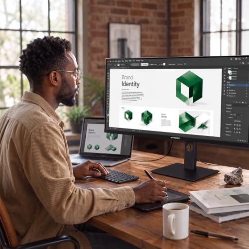 INNOCN 34" 5K 5120 x 2160P Wide Monitor for Laptop/MacBook/Mini PC, Screen Split PIP/PBP, 21:9, 120Hz, HDR400, HDMI 2.1, DP, FreeSync, USB-C, DeltaE＜2, Speakers, Height Adjustable, Black - 34C1U - size: 34 Inch