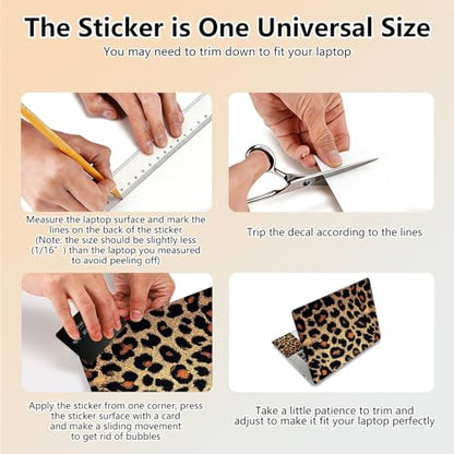 Laptop Skin Sticker Decal 15.6 Inch,12 13 13.3 14 15 15.6 in Laptop Netbook Skins for Notebook,Art Decal Removable Waterproof Scratch Resistant,Universal Vinyl Cover,Brown Leopard Print - color: Brown Leopard Print