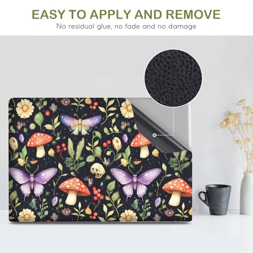 DINKY Laptop Notebook Skin Sticker Cover Decal, 16" 16.5" 17" 17.3 inch Laptop Vinyl Skin Sticker Cover Soft Art Protector Netbook (Mushroom Butterfly) - color: Mushroom Butterfly