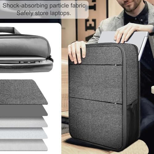 Travel Laptop Backpack with Small Case for 15-16 inch Notebooks, Slim & Expandable Computer Bag for College Business Commute for Men and Women,Dark Gray-Gray - color: Dark Gray-gray