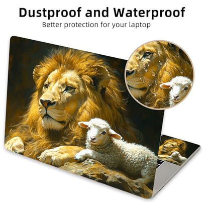 Aesthetic Laptop Skin Cover,12-15.6 Inch Universal Vinyl Sticker Decal,Waterproof Scratch-Resistant Notebook Wrap,Removable Residue-Free Protector,Lion and Lamb - color: Lion And Lamb