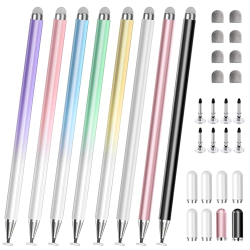 Stylus Pen for Touchscreen, 2 in 1 Stylists Pens Compatible with All Touch Screens Devices, Tablets, iPhone, iPad, Android, Computer, Laptop, Fine Disc Tip Drawing Styluses [8 Pack] - color: 8 Pack