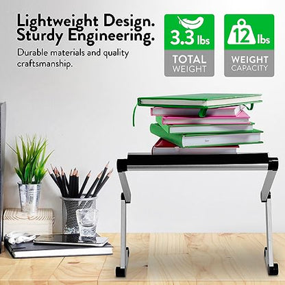 Uncaged Ergonomics Adjustable Book Holder, Tablet & Laptop Stand, Aluminum Portable Reading Stand for Textbooks & Cookbooks, Recipe Holder for Kitchen Counter, Silver - color: Silver