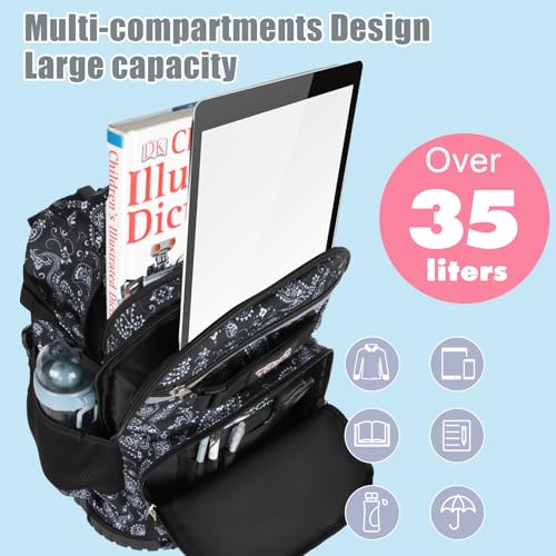 Tilami Rolling Backpack & Lunch bag for Kids 19 Inch Wheeled Bookbag for Boys & Girls for School & Travel,Diamonds - color: Diamonds