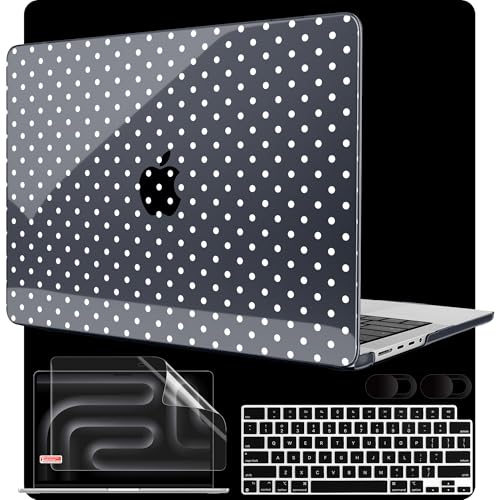 MEEgoodo Case for MacBook Pro 16 inch 2026 2024 2023 2021, Laptop Hard Shell Compatible with M5 M4 M3 M2 M1 Pro/Max Chip, Fit Model A3429/A3428/A3403/A3186/A2991/A2780/A2485, White Polka Dot - color: White Polka Dot