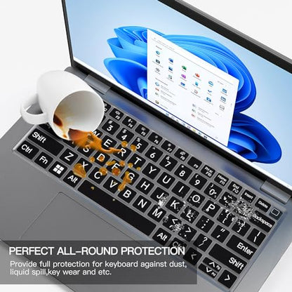 Large Print Keyboard Cover for Dell Latitude 7420 7430 7440 7450 7410 14", Latitude 3440 3450 5450 5440 5420 5430 5431, Latitude 9420 9430 14, Latitude 9510 9520 7520 15" Laptop -Black - color: Black Large Letters