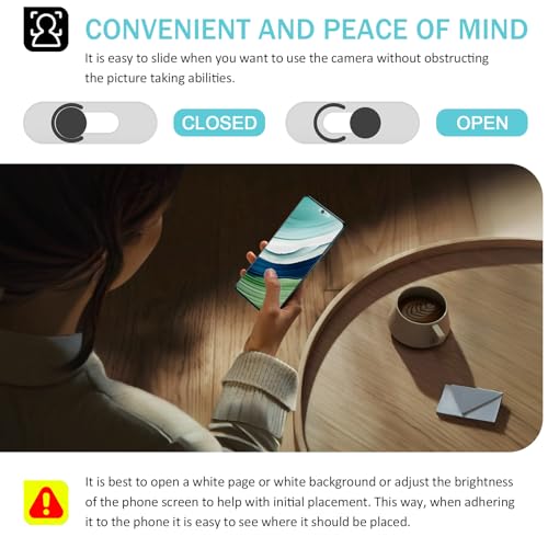 Front Camera Cover Compatible for Android Phones/Pixel/Galaxy/iPad-Black | Webcam Blocker for Single Front Camera, Privacy Slider Protects Your Phone Security - color: Black