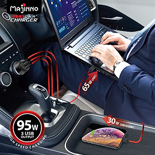 USB C Car Charger Fast Charge pd PPS 95w for iPhone Laptop 65w 30w Super Type QC 3.0 Cigarette Lighter Adapter MacBook Ipad Pixel Chargers Usbc Black Matte