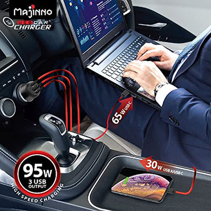 USB C Car Charger Fast Charge pd PPS 95w for iPhone Laptop 65w 30w Super Type QC 3.0 Cigarette Lighter Adapter MacBook Ipad Pixel Chargers Usbc Black Matte