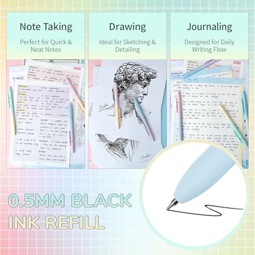 YOXMJDB Gel Pens, 6 Pcs Fine Point Smooth Writing Pens Cute Pens for Women, High-End Series 0.5mm Black Ink Pens for Journaling Note Taking, School Office Supplies (6 Pcs Gold Gradient) - color: 6 Pcs Gold Gradient