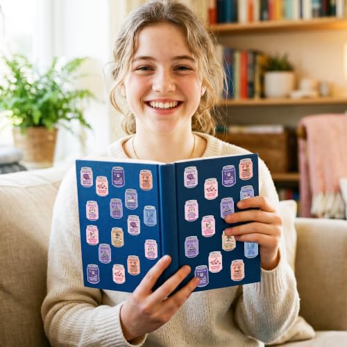 Drinks Soda Ticket Sticker - 2 Roll & 10 Designs Bookish Genre Edition Design Waterproof Vinyl Self Adhesive for Laptop Water Bottle Journal Scrapbook Reading Log Classroom Reward Chart Gift - style: Drinks Soda