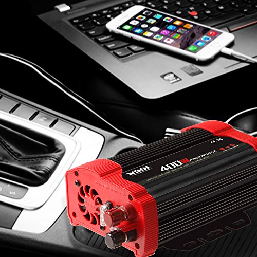 400W Power Inverter, Suitable for Mobile Phones, Laptops, Etc. | DC 12V to 110V AC Car Plug Adapter Socket, 2 Charger Sockets And Dual 3.1A USB Ports, Car Charger Cigarette Lighter Adapter - size: 400W-R