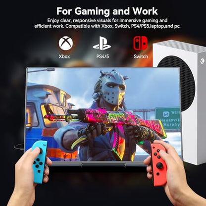 16" Touchscreen Portable Monitor,1920x1200P IPS Travel Secondary Screen,USB-C HDMI Plug&Play w/Foldable Stand,Dual Extender for Laptop Mac Phone Switch PS5 Xbox Office Gaming - size: 16inch Touch