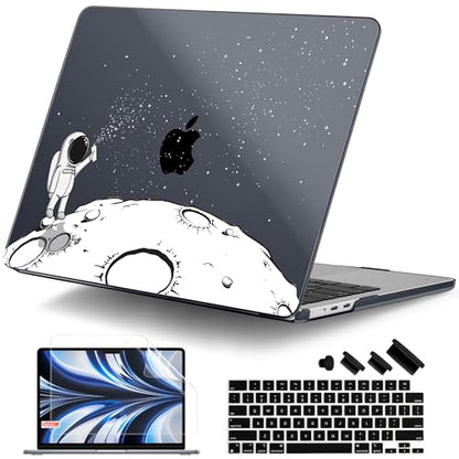 DONGKE for MacBook Air 13 Inch Case M5 2026 M4 2025 M3 M2 2024-2022 A3449 A3240 A3113 A2681, Plastic Hard Shell & Keyboard Cover & Screen Film for MacBook Air 13.6 Inch Case - Astronaut - color: Astronaut