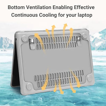 MOSISO Compatible with MacBook Air 13 inch Case M5 M4 M3 M2, Matte Clear | 4 in 1 Kit Anti-Crack Hard Shell with Kickstand for MacBook Air 13.6 inch Case 2026-2022 A3449 A3240 A3113 A2681 - color: Matte Clear