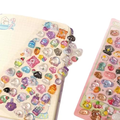 3D Puffy Stickers 6 Sheets 300+ Kawaii Stickers for Phone Case & Handbooks ﻿ ﻿ - style: 6PCS Stickers
