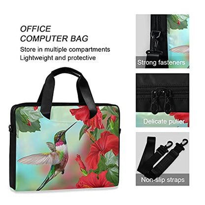 Spring Bird Hummingbird Laptop Bag Case 13 14 15.6 inch Laptop Messenger Bag Crossbody Briefcase for Men Women with Shoulder Strap Handle - color: Multi03