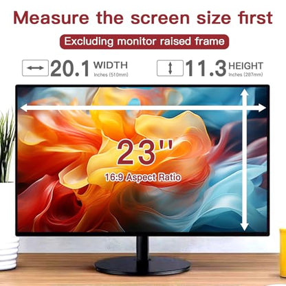 2 Pack 23 Inch Privacy Screen for Computer Monitor 16:9 Aspect Ratio, Eye Protection Anti Glare Computer Screen Cover, Removable Anti-Scratch Computer Screen Privacy Shield for 23'' Widescreen Monitor - size: 2 PACK 23 Inch Privacy Screen (16:9）