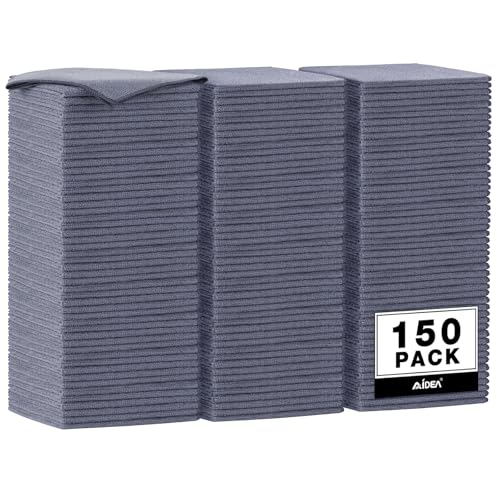 AIDEA Microfiber Cleaning Cloth Grey 150PK, Shop Towels Shop Rags 12×12" | Microfiber Towels for Cars, Premium Car Cloths, Dusting Cloth Cleaning Rags for SUVs, House, Kitchen, Window, Workshops - color: Grey, size: 150PK