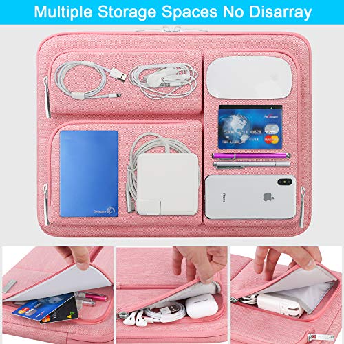 Lacdo 360° Protective Laptop Sleeve Case for 13 inch New MacBook Air M5 A3449 (2026), M4 A3240 2025, M3 A3113, M2 A2681, M1 A2337 | 13 inch New MacBook Neo A18 Pro A3404 (2026) Computer Bag, Peach - color: Peach, size: New MacBook Air/Neo/Pro 13 Inch