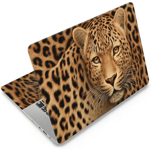 DEGDFSGR 12.1-15.6 Inch Universal Reusable Laptop Skin Sticker Decal, Waterproof Removable Protector for Notebook Cover, Scratch-Resistant Vinyl Cuttable Full Wrap Sticker, Golden Leopard Print - color: Golden Leopard Print
