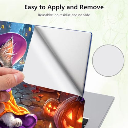 Laptop Skin Sticker Decal, Universal Reusable Vinyl Laptop Cover for 12" 13" 13.3" 14" 15" 15.4" 15.6" Notebook PC, Reusable Waterproof Scratch-Resistant with 2 Wrist Pads,Cat Magic Halloween - color: Cat Magic Halloween