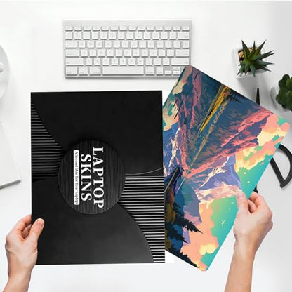 Universal Laptop Skin Sticker with 2 Wrist Pad Skins, Waterproof Scratch Resistant Vinyl Laptop Cover Decal, Cut to Fit for 11–15.6 Inch MacBook HP Dell Lenovo, Landscape - color: Landscape