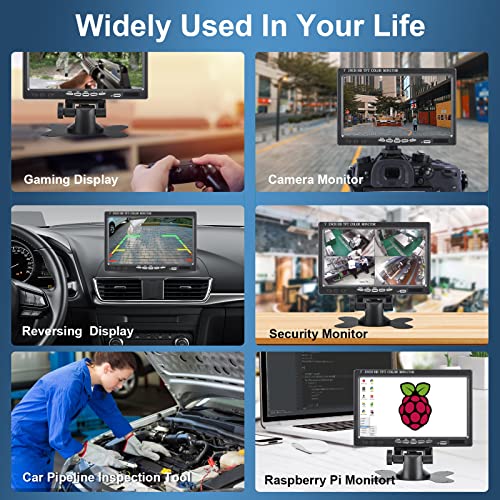 7 inch Portable Small HD 1080P VGA Monitor, Mini Screen 1024x600, HDMI/VGA/AV Input, with Speakers - size: TFT 7 inch 1024x600