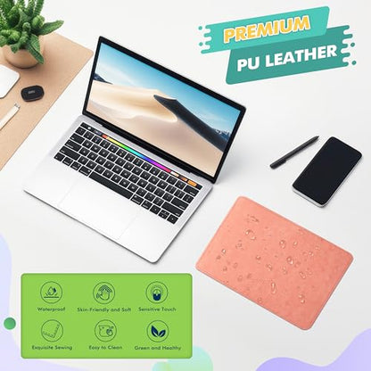 PU Leather Mouse Pad With Stitched Edge, Micro-Fiber Base, Non-Slip Waterproof for Computers, Laptop, 8x11 Inch (Pink) - color: Pink, size: 8L x 11W inches