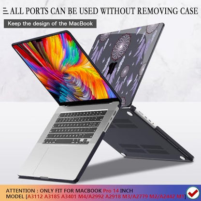 CISSOOK Compatible with MacBook Pro 14 inch 2025-2021 Release M5 M4 M3 M2 M1 Chip A3434 A3112 A3185 A3401 A2918 A2992 A2779 A2442, Hard Shell Case with Keyboard Cover&Screen Protector, Dream Catcher - color: 14inch-Dream Catcher