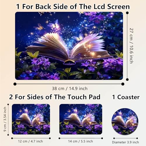 Laptop Skin Sticker Decal 15.6 Inch,12 13 13.3 14 15 15.6 in Laptop Netbook Skins for Notebook,Art Decal Removable Waterproof Scratch Resistant,Universal Vinyl Cover,Book Glitter Butterfly - color: Book Glitter Butterfly