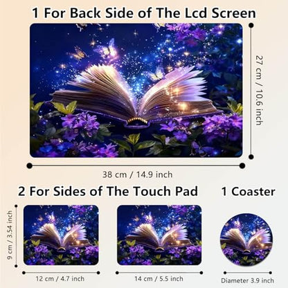 Laptop Skin Sticker Decal 15.6 Inch,12 13 13.3 14 15 15.6 in Laptop Netbook Skins for Notebook,Art Decal Removable Waterproof Scratch Resistant,Universal Vinyl Cover,Book Glitter Butterfly - color: Book Glitter Butterfly