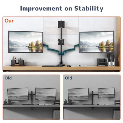 PUTORSEN Quad Monitor Mount for up to 49’’ Ultrawide on Top Bracket and 27’’ Screens on Lower Brackets, Holds up to 44lbs, Quad Monitor Stand with Gas Spring, C-Clamp & Grommet Base - size: 27 Inch