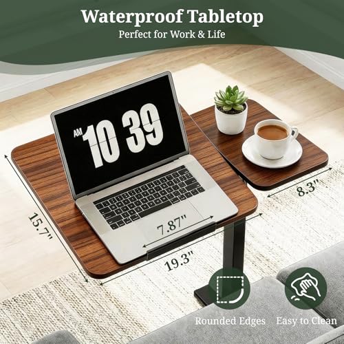 Mobile Standing Desk, Height Adjustable Laptop Desk with Tilting Top | Stable Steel Frame, Smooth Lift Mechanism, Adjustable Tilt Surface, Easy Assembly, Ideal for Home, Office & Dorm, Brown - color: Brown, style: Tilt Adjustable