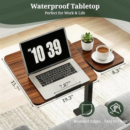 Mobile Standing Desk, Height Adjustable Laptop Desk with Tilting Top | Stable Steel Frame, Smooth Lift Mechanism, Adjustable Tilt Surface, Easy Assembly, Ideal for Home, Office & Dorm, Brown - color: Brown, style: Tilt Adjustable