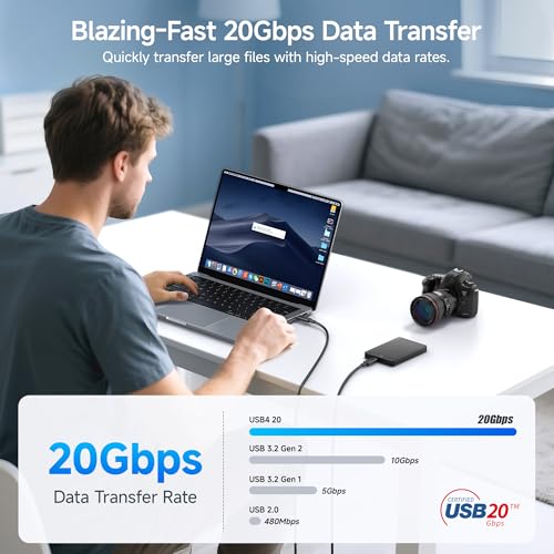 Cable Matters [USB-IF Certified] 20Gbps USB C Cable / USB4 Cable, 6ft | [4K@120Hz Video, 100W Charging, 20Gbps Data Transfer] USB 4 Cable, Black - color: Black, size: 6 Feet