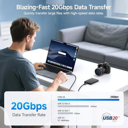 Cable Matters [USB-IF Certified] 20Gbps USB C Cable / USB4 Cable, 6ft | [4K@120Hz Video, 100W Charging, 20Gbps Data Transfer] USB 4 Cable, Black - color: Black, size: 6 Feet