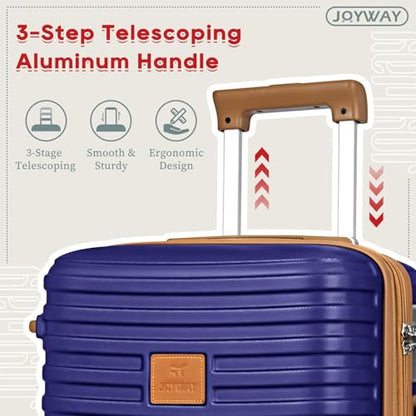 Joyway Expandable Carry on Luggage Sets Airline Approved, Lightweight Hard Shell 20 Inch Carry-on Suitcase with Spinner Wheels - color: Navy, size: Carry on luggage