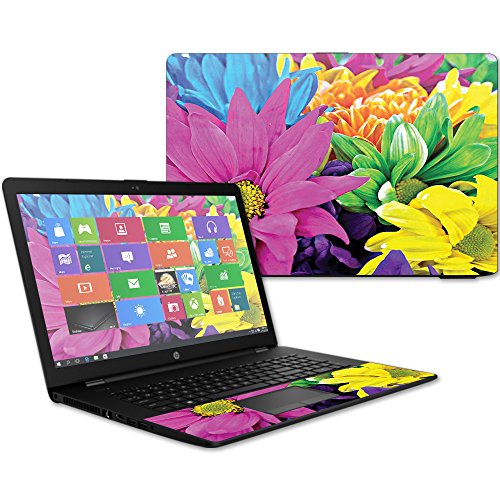 Mightyskins Skin Compatible with Hp 17t Laptop 17.3" (2017) - Colorful Flowers | Protective, Durable, and Unique Vinyl Decal Wrap Cover | Easy to Apply, Remove, and Change Styles | Made in The USA - color: Colorful Flowers