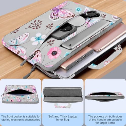 Laptop Case 15.6 inch Shoulder Bag, Durable Shockproof Protective Computer Carrying Briefcase with Multi-Pockets and Strap Compatible with Most 15.6 inch Notebooks,Butterfly - color: Butterfly, size: 15.6"
