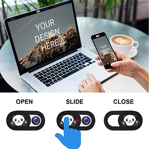 Webcam Cover Slide Ultra Thin Laptop Camera Privacy Protect, Panda | 3 Pcs Cute Panda, Ultra thin camera cover fit for Cell phone desktop tablet PC, front camera blocks webcam to protect privacy - color: Panda 3