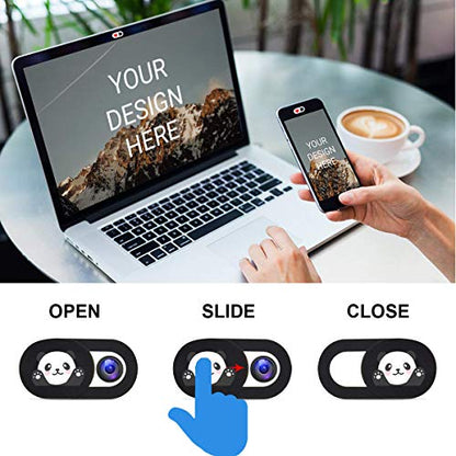 Webcam Cover Slide Ultra Thin Laptop Camera Privacy Protect, Panda | 3 Pcs Cute Panda, Ultra thin camera cover fit for Cell phone desktop tablet PC, front camera blocks webcam to protect privacy - color: Panda 3