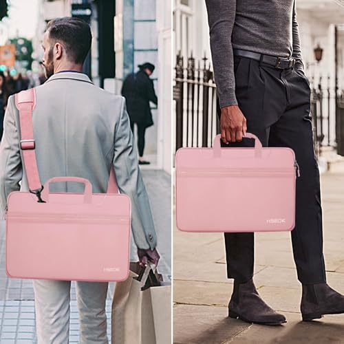 Hseok Laptop Shoulder Bag 13-14 inch Shockproof Water-Resistant HandBag with Small Case Compatible with MacBook Pro/Neo 14" M5/M4/M3/M2/M1, Mac Air/Pro 13.3", XPS 13/14, Most 13"-14" PC,Pink - color: Pink, size: 13"-14"