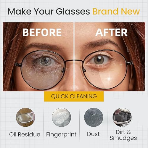 Crystal Clear Eyeglass Lens Cleaner Spray Kit | 2 × 4.1 Fl Oz + 1 × 2 Fl Oz + 3 Microfiber Cloths | See Crystal Clear | Glasses, Sunglasses & Optical Lenses | Pack of 6