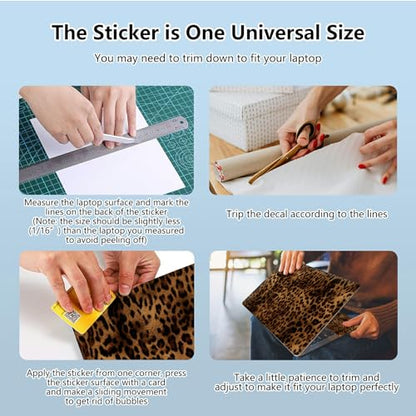 Universal Laptop Skin Sticker with 2 Wrist Pad Skins, Waterproof Scratch Resistant Vinyl Laptop Cover Decal, Cut to Fit for 11–15.6 Inch MacBook HP Dell Lenovo, Leopards B - color: Leopards